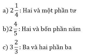 Toán lớp 5 trang 12, 13 Hỗn số