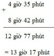 Toán lớp 5 trang 132 Cộng số đo thời gian