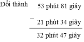 Toán lớp 5 trang 133 Trừ số đo thời gian