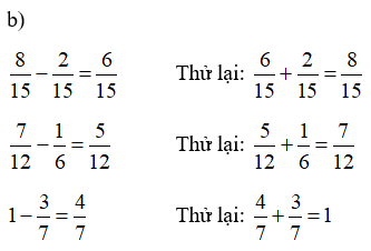 Toán lớp 5 trang 159, 160 Phép trừ