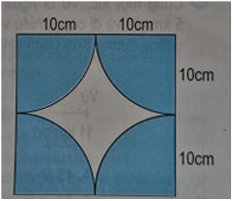 Một tấm bìa hình vuông đã được tô màu như hình vẽ bên trang 179 Toán 5