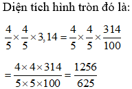 Bài tập Diện tích hình tròn Toán lớp 5 có lời giải