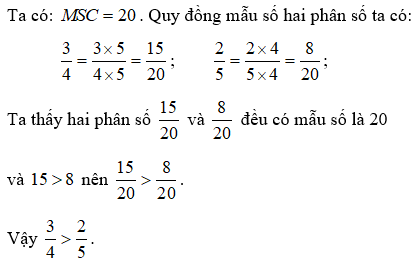 Bài tập Ôn tập So sánh hai phân số Toán lớp 5 có lời giải