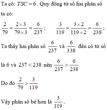 Bài tập Ôn tập So sánh hai phân số Toán lớp 5 có lời giải