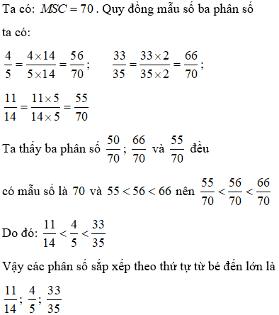 Bài tập Ôn tập So sánh hai phân số Toán lớp 5 có lời giải