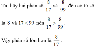 Bài tập Ôn tập So sánh hai phân số Toán lớp 5 có lời giải