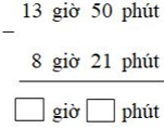 Bài tập Trừ số đo thời gian có lời giải