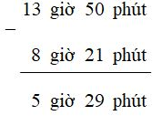 Bài tập Trừ số đo thời gian có lời giải