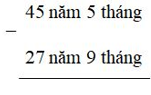 Bài tập Trừ số đo thời gian có lời giải