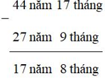 Bài tập Trừ số đo thời gian có lời giải