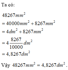 Bài tập Viết các số đo diện tích dưới dạng số thập phân Toán lớp 5 có lời giải