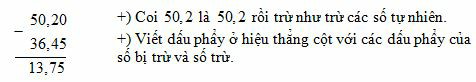 Trừ hai số thập phân lớp 5 hay, chi tiết | Lý thuyết Toán lớp 5