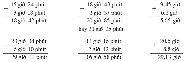 Vở bài tập Toán lớp 5 Tập 2 trang 100 Bài 158: Ôn tập về các phép tính số đo thời gian