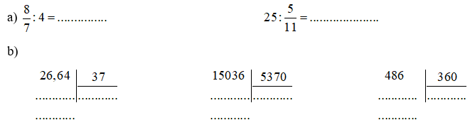 Vở bài tập Toán lớp 5 Tập 2 trang 96, 97 Bài 155: Phép chia