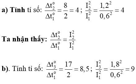 Bài 18: Thực hành : Kiểm nghiệm mối quan hệ Q - I <sup>2</sup> trong định luật Jun-Lenxo | Giải vở bài tập Vật Lí 9