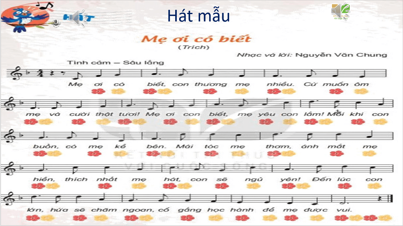 Giáo án điện tử Âm nhạc lớp 2 Kết nối tri thức Hát: Mẹ ơi có biết | PPT Âm nhạc 2