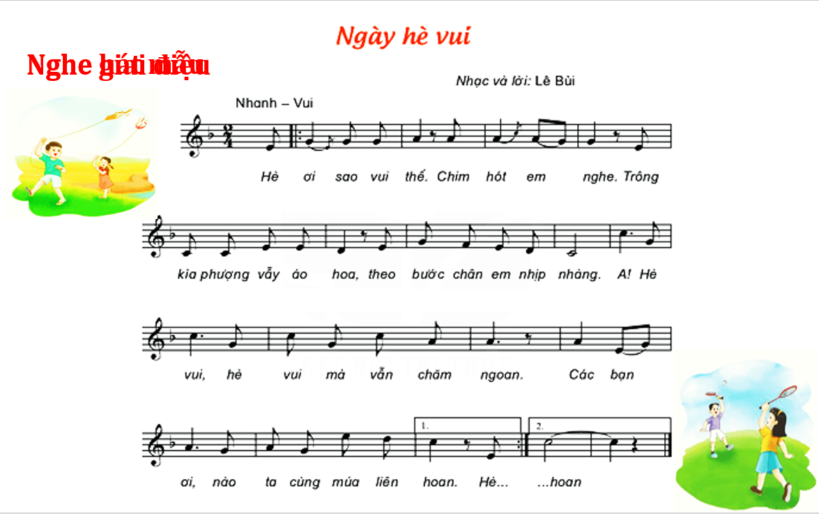 Giáo án điện tử Âm nhạc lớp 2 Kết nối tri thức Hát: Ngày hè vui | PPT Âm nhạc 2