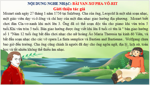 Giáo án điện tử Âm nhạc lớp 3 Kết nối tri thức Nghe nhạc: Van-xơ Pha-vô-rít | PPT Âm nhạc 3