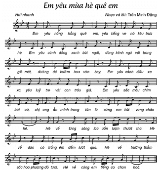 Giáo án Âm nhạc lớp 4 Kết nối tri thức Hát: Em yêu mùa hè quê em