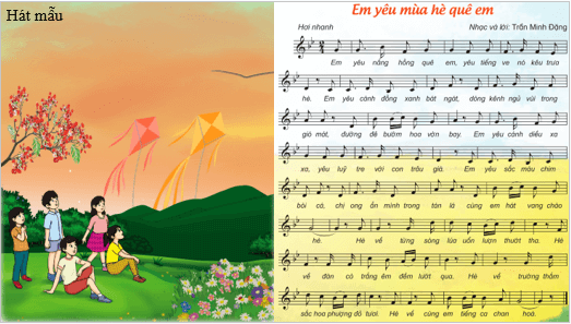 Giáo án điện tử Âm nhạc lớp 4 Kết nối tri thức Hát: Em yêu mùa hè quê em | PPT Âm nhạc 4