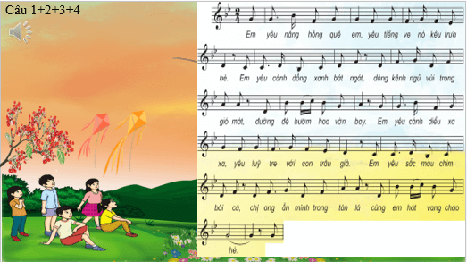 Giáo án điện tử Âm nhạc lớp 4 Kết nối tri thức Hát: Em yêu mùa hè quê em | PPT Âm nhạc 4