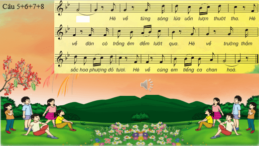 Giáo án điện tử Âm nhạc lớp 4 Kết nối tri thức Hát: Em yêu mùa hè quê em | PPT Âm nhạc 4