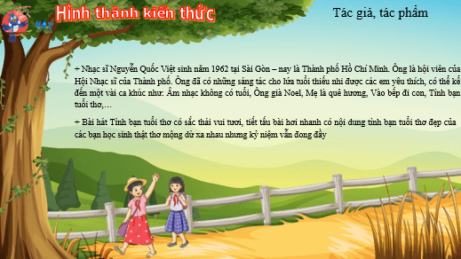 Giáo án điện tử Âm nhạc lớp 4 Kết nối tri thức Hát: Tình bạn tuổi thơ | PPT Âm nhạc 4