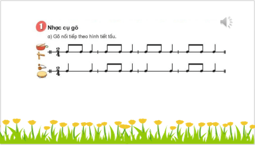 Giáo án điện tử Âm nhạc lớp 4 Kết nối tri thức Nhạc cụ: Thể hiện nhạc cụ gõ hoặc nhạc cụ giai điệu trang 32 | PPT Âm nhạc 4