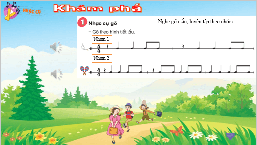 Giáo án điện tử Âm nhạc lớp 4 Kết nối tri thức Nhạc cụ: Thể hiện nhạc cụ gõ hoặc nhạc cụ giai điệu trang 50 | PPT Âm nhạc 4