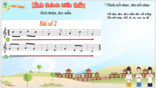 Giáo án điện tử Âm nhạc lớp 5 Kết nối tri thức Đọc nhạc: Bài số 2 | PPT Âm nhạc 5