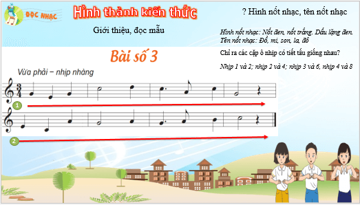 Giáo án điện tử Âm nhạc lớp 5 Kết nối tri thức Đọc nhạc: Bài số 3 | PPT Âm nhạc 5