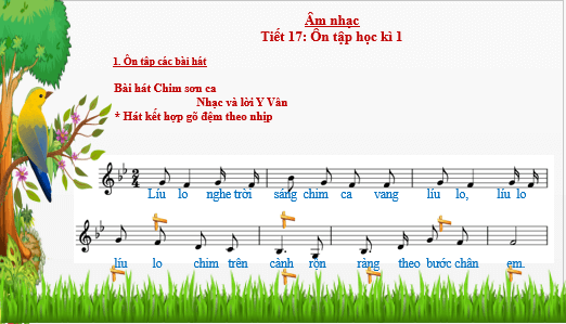 Giáo án điện tử Âm nhạc lớp 5 Kết nối tri thức Ôn tập cuối học kì 1 | PPT Âm nhạc 5