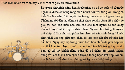 Giáo án điện tử Âm nhạc lớp 5 Kết nối tri thức Thường thức âm nhạc: Giới thiệu một số nhạc cụ gõ nước ngoài | PPT Âm nhạc 5