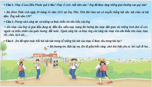 Giáo án điện tử Âm nhạc lớp 5 Kết nối tri thức Thường thức âm nhạc: Nhạc sĩ Bùi Đình Thảo và bài hát Sách bút thân yêu ơi | PPT Âm nhạc 5