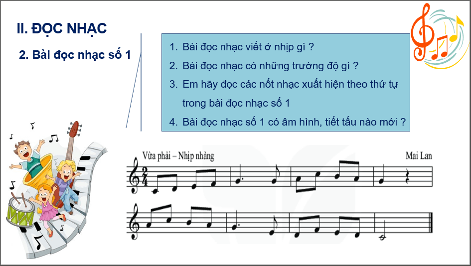 Giáo án điện tử Âm nhạc 6 Kết nối tri thức Đọc nhạc: Bài đọc nhạc số 1 | PPT Âm nhạc 6