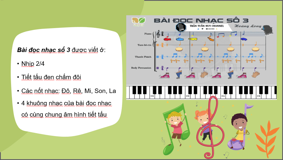 Giáo án điện tử Âm nhạc 6 Kết nối tri thức Đọc nhạc: Bài đọc nhạc số 3 | PPT Âm nhạc 6