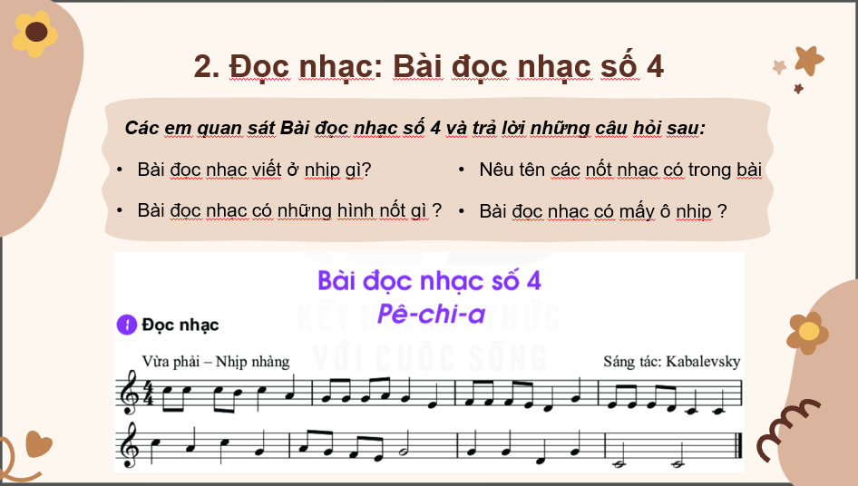 Giáo án điện tử Âm nhạc 6 Kết nối tri thức Đọc nhạc: Bài đọc nhạc số 4 | PPT Âm nhạc 6