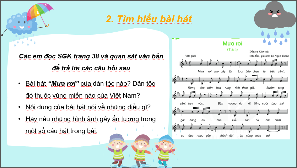 Giáo án điện tử Âm nhạc 6 Kết nối tri thức Hát: Bài hát Mưa rơi | PPT Âm nhạc 6