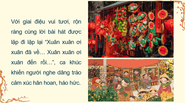 Giáo án điện tử Âm nhạc 8 Kết nối tri thức Hát: Bài hát Ngày tết quê em | PPT Âm nhạc 8