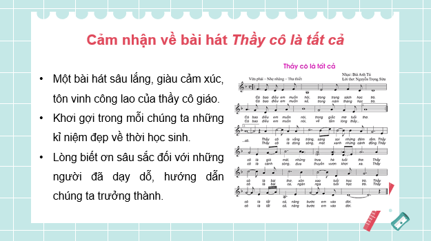 Giáo án điện tử Âm nhạc 9 Kết nối tri thức Hát: Bài hát Tháng năm học trò | PPT Âm nhạc 9