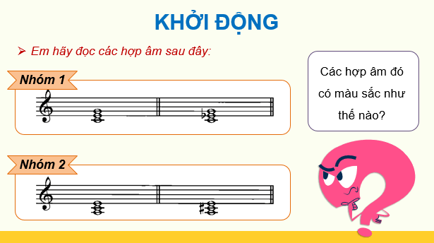 Giáo án điện tử Âm nhạc 9 Kết nối tri thức Lí thuyết âm nhạc: Một số hợp âm của giọng Đô trưởng và giọng La thứ | PPT Âm nhạc 9