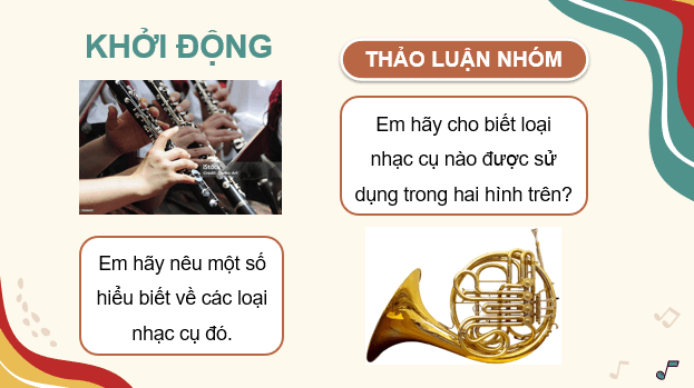 Giáo án điện tử Âm nhạc 9 Kết nối tri thức Thường thức âm nhạc: Kèn oboe và kèn cor | PPT Âm nhạc 9