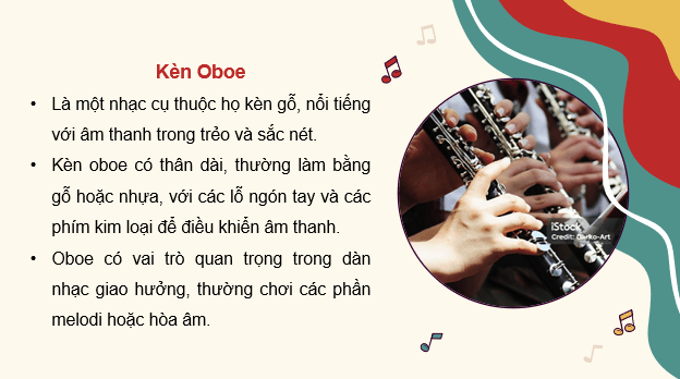 Giáo án điện tử Âm nhạc 9 Kết nối tri thức Thường thức âm nhạc: Kèn oboe và kèn cor | PPT Âm nhạc 9