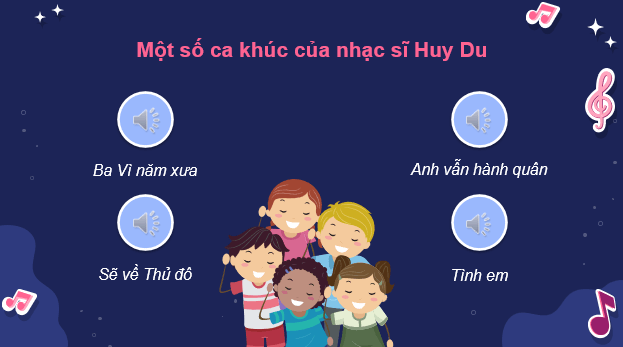 Giáo án điện tử Âm nhạc 9 Kết nối tri thức Thường thức âm nhạc: Nhạc sĩ Huy Du và bài hát Đường chúng ta đi | PPT Âm nhạc 9