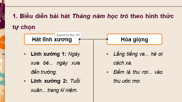 Giáo án điện tử Âm nhạc 9 Kết nối tri thức Vận dụng – Sáng tạo trang 28 | PPT Âm nhạc 9