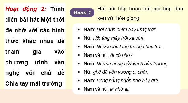 Giáo án điện tử Âm nhạc 9 Kết nối tri thức Vận dụng – Sáng tạo trang 66 | PPT Âm nhạc 9