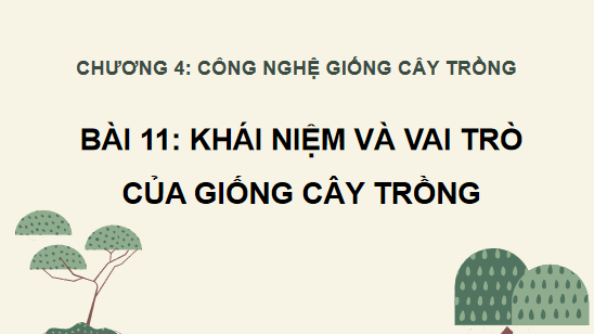 Giáo án điện tử Công nghệ 10 Kết nối tri thức Bài 11: Khái niệm và vai trò của giống cây trồng | PPT Công nghệ 10