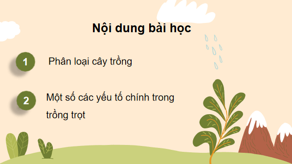 Giáo án điện tử Công nghệ 10 Kết nối tri thức Bài 2: Cây trồng và các yếu tố chính trong trồng trọt | PPT Công nghệ 10