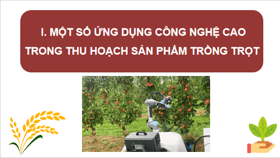 Giáo án điện tử Công nghệ 10 Kết nối tri thức Bài 20: Công nghệ cao trong thu hoạch và bảo quản sản phẩm trồng trọt | PPT Công nghệ 10