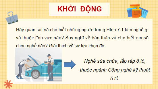 Giáo án điện tử Công nghệ 10 Kết nối tri thức Bài 7: Ngành nghề kĩ thuật, công nghệ | PPT Công nghệ 10